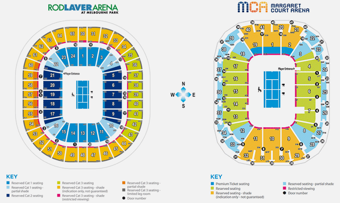 Rod Laver Arena Seating Chart Australian Open